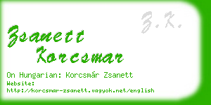 zsanett korcsmar business card