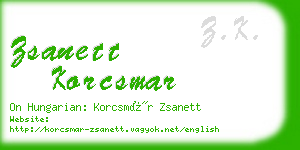 zsanett korcsmar business card